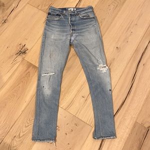 Redone denim jeans size 25, reworked Levi’s